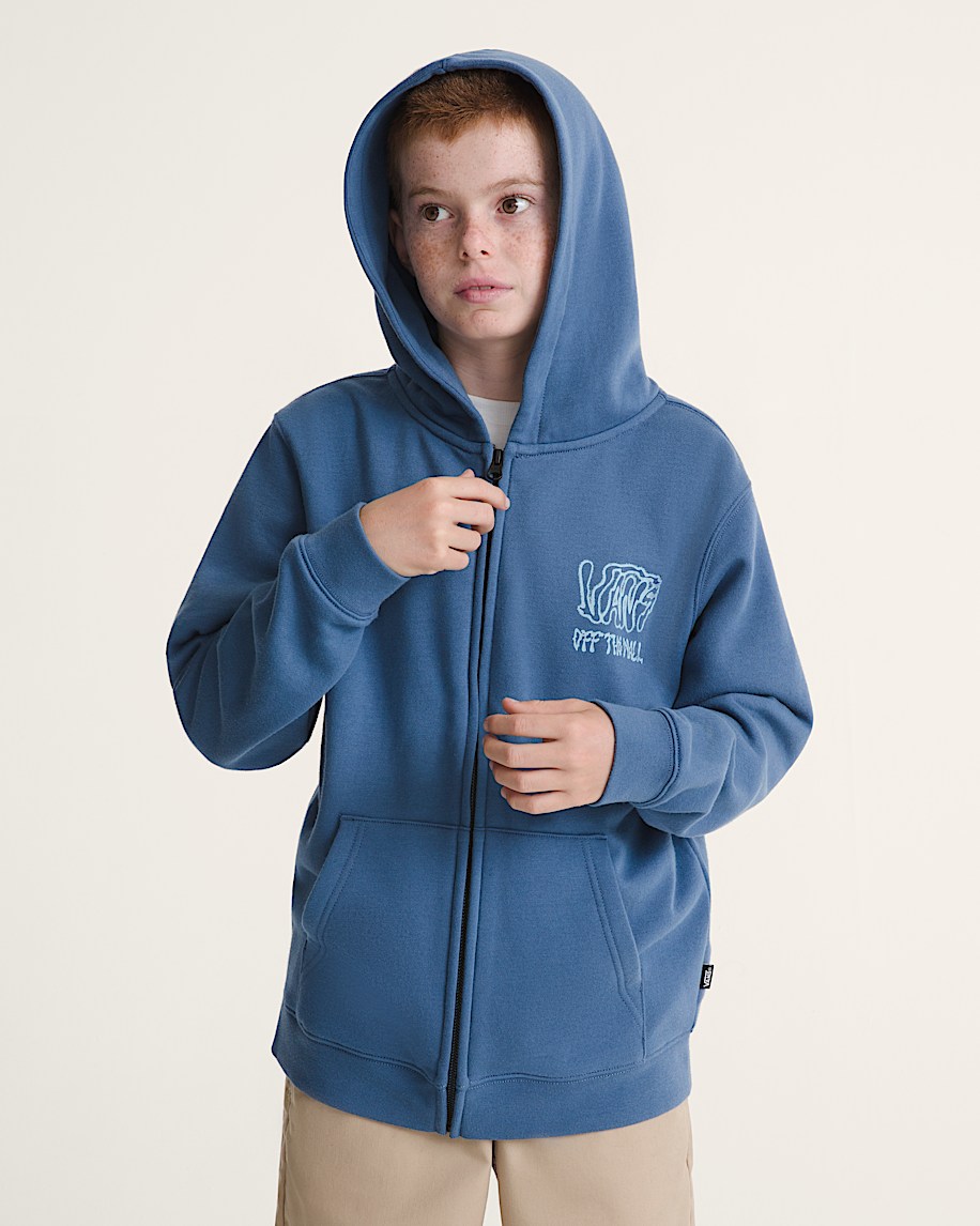 kids rippled zip hoodie