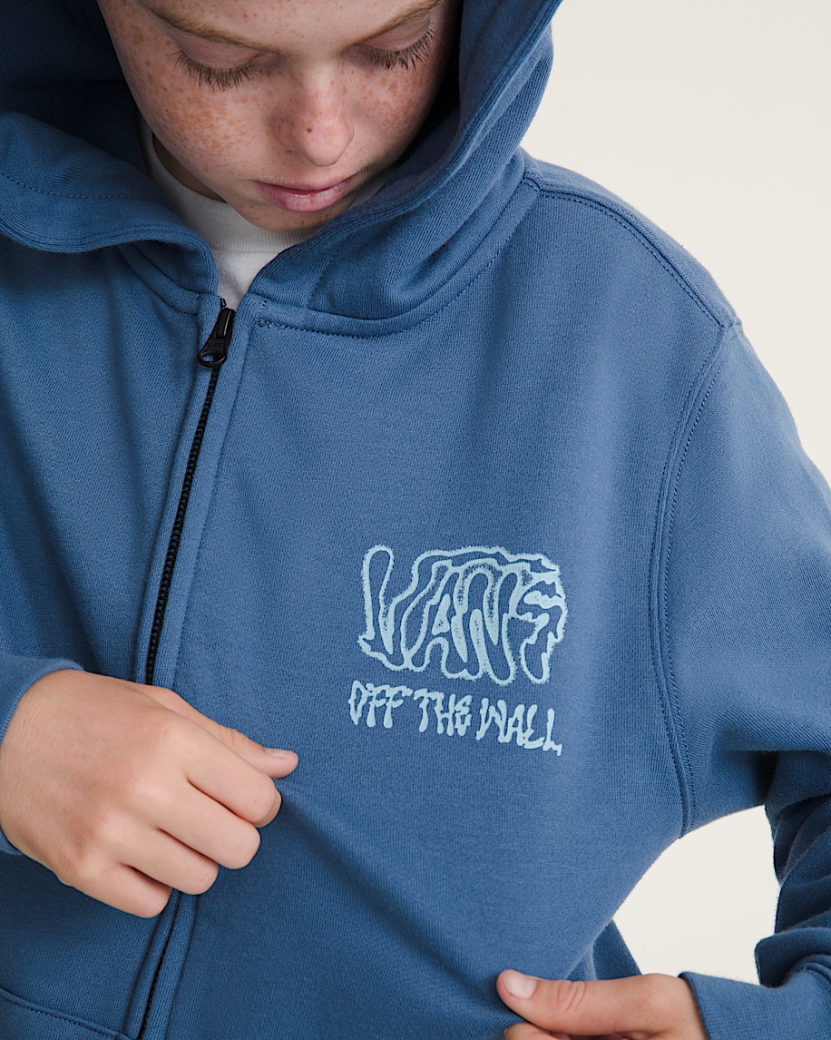 kids rippled zip hoodie