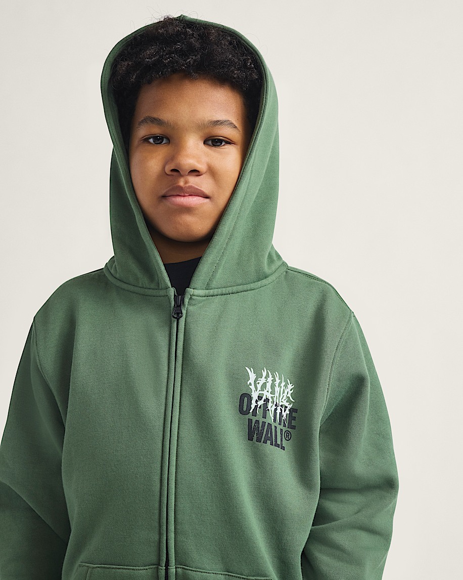 kids metal wall zip hoodie