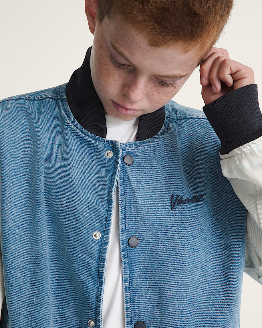 kids denim baseball jacket