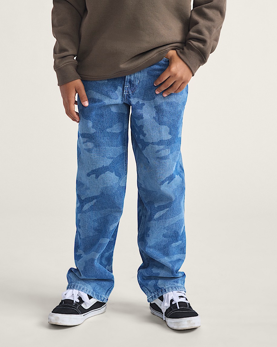 kids check-5 loose denim pants