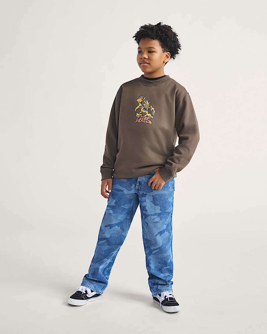 kids check-5 loose denim pants