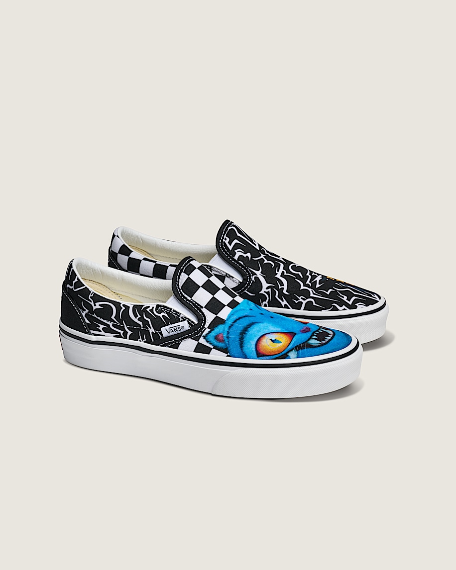 kpop demon hunters x vans big kids classic slip-on shoe