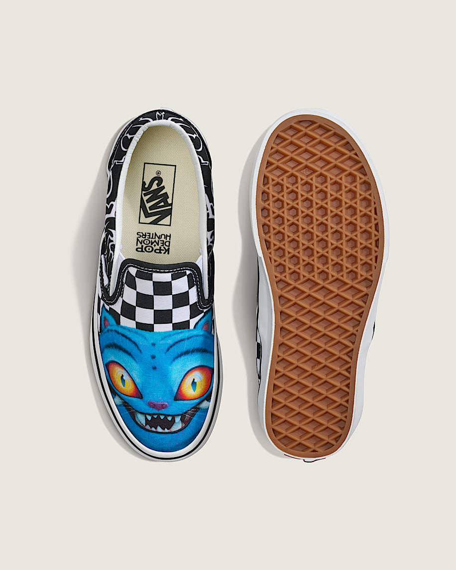 kpop demon hunters x vans big kids classic slip-on shoe