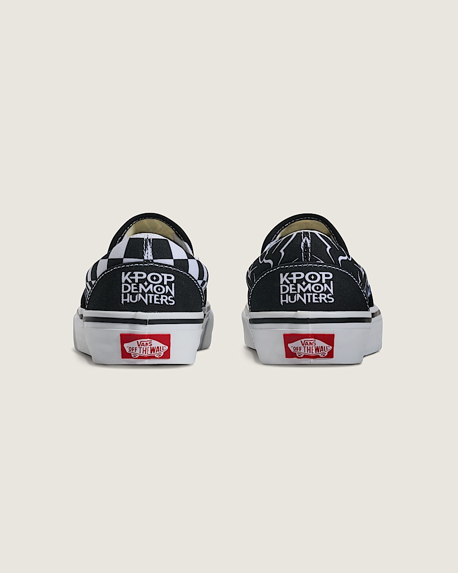 kpop demon hunters x vans big kids classic slip-on shoe