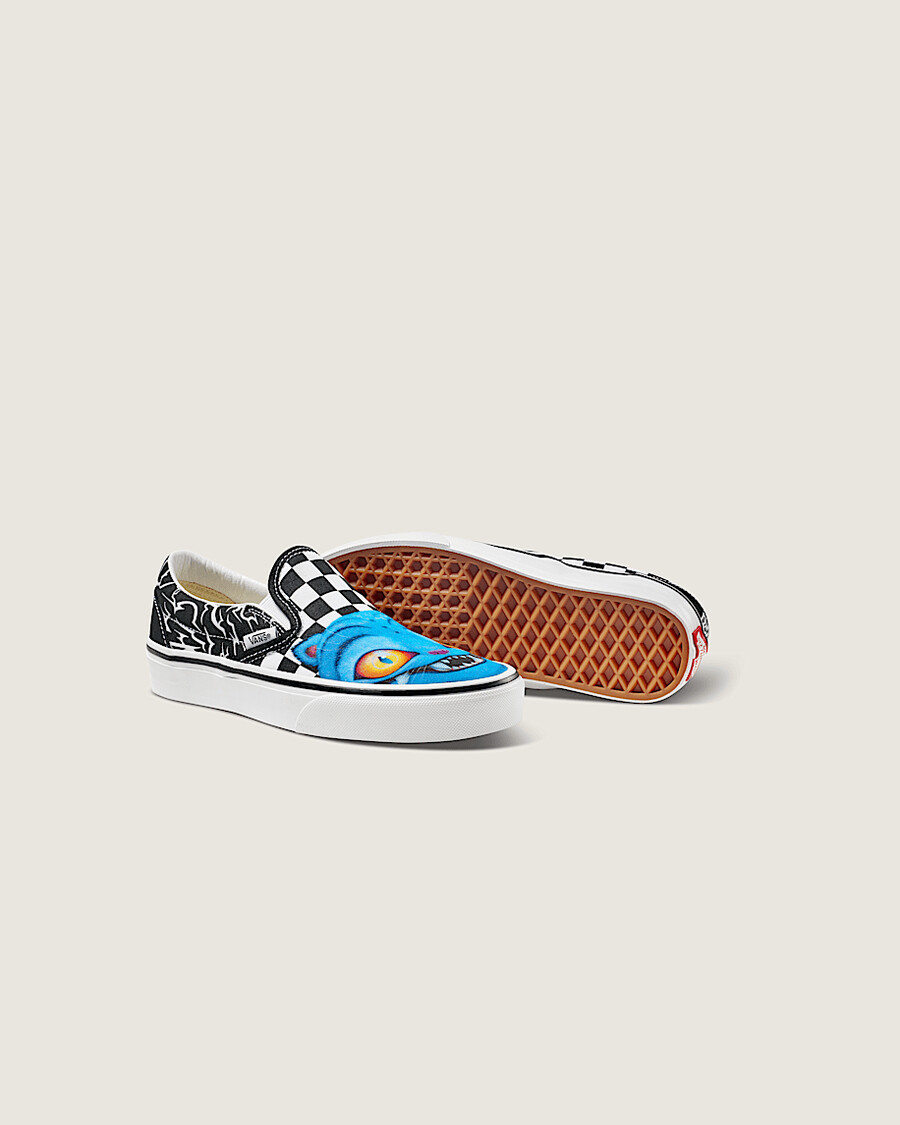 kpop demon hunters x vans big kids classic slip-on shoe