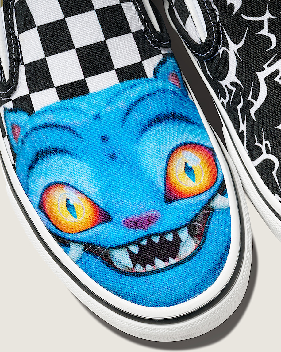 kpop demon hunters x vans big kids classic slip-on shoe