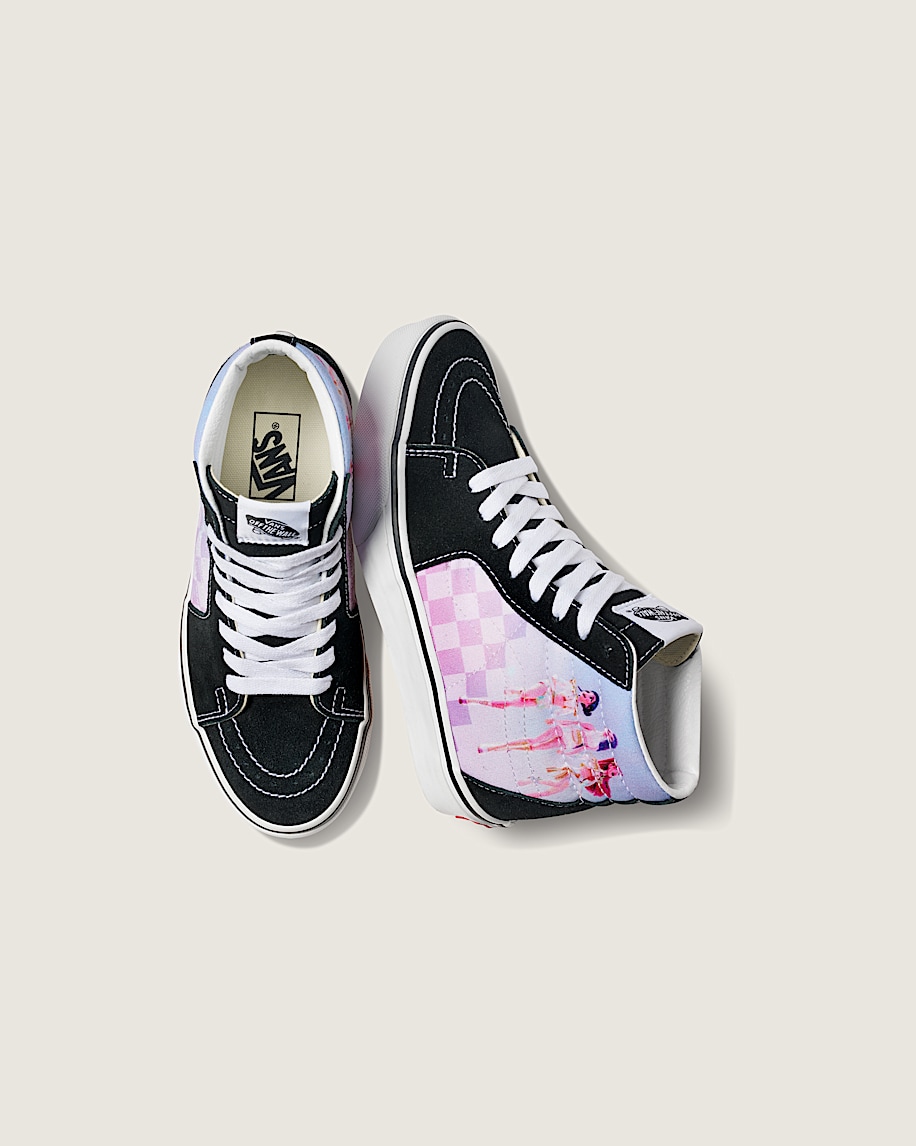 kpop demon hunters x vans big kids sk8-hi shoe
