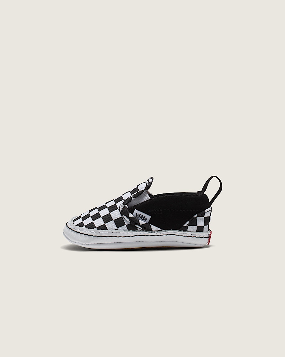 infant slip-on v checkerboard crib shoe