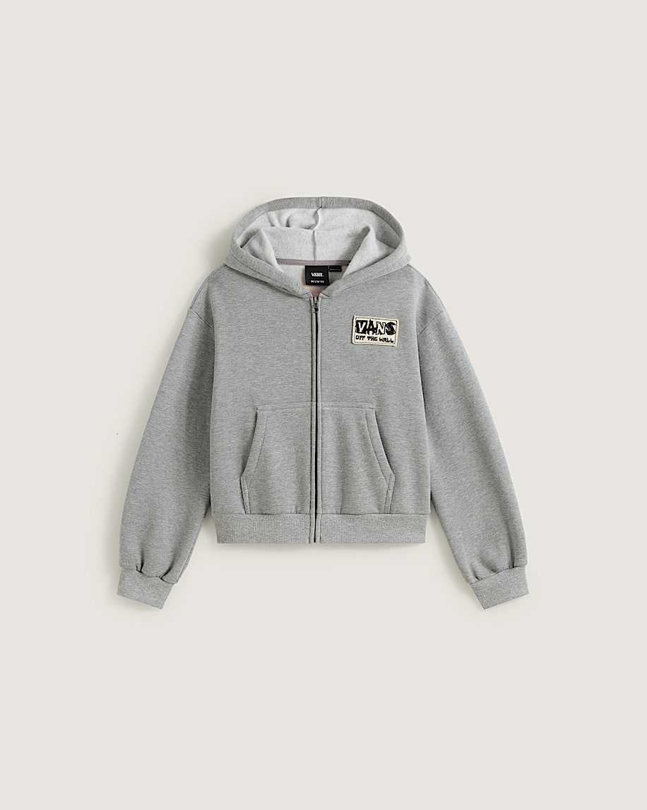 kids van-archy label zip hoodie