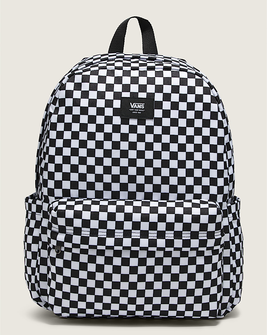 old skool checkerboard backpack