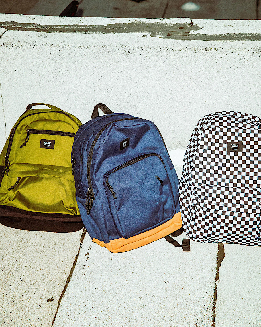 old skool checkerboard backpack