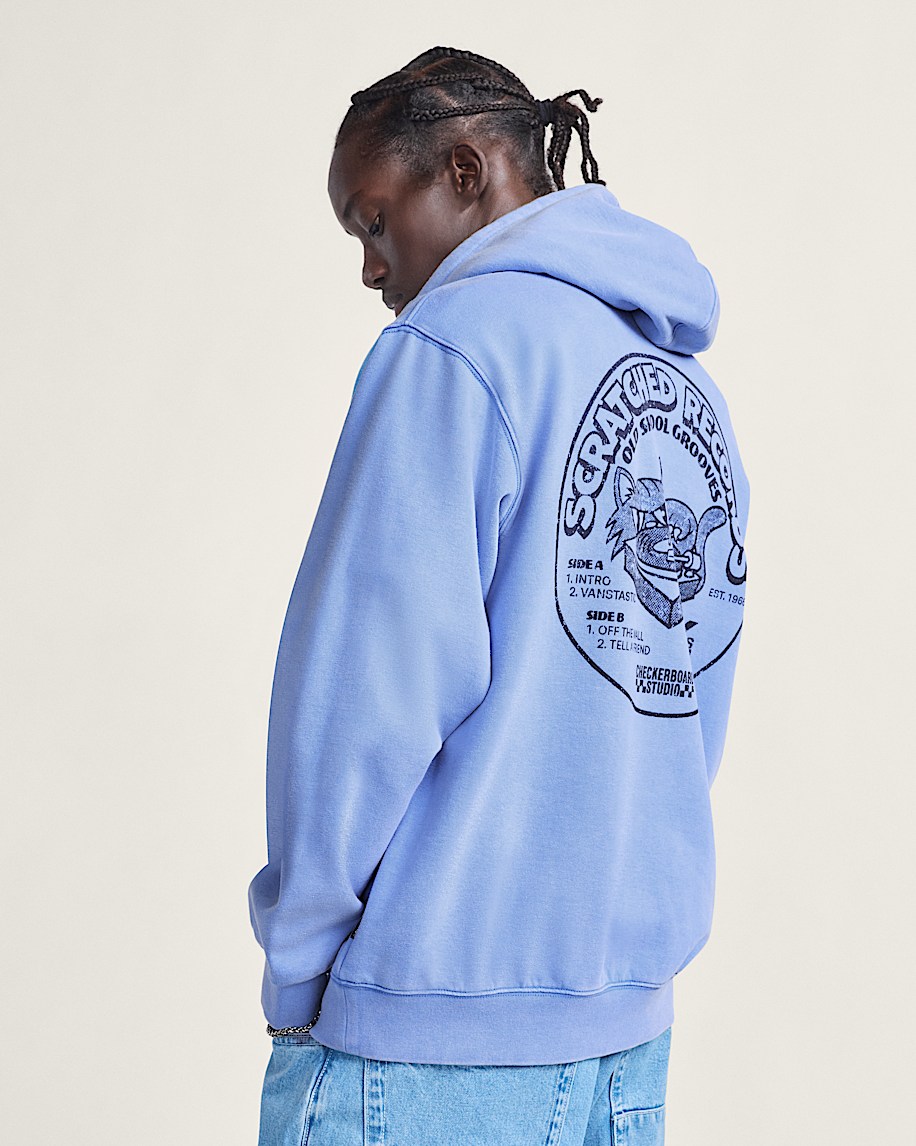 scratched records pullover hoodie