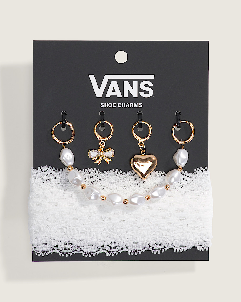 vans pearl and lace shoe charm set