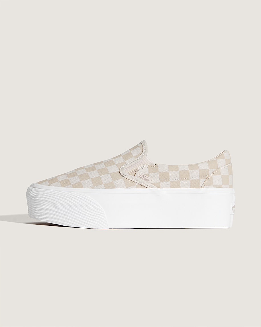 classic slip-on platform checkerboard shoe