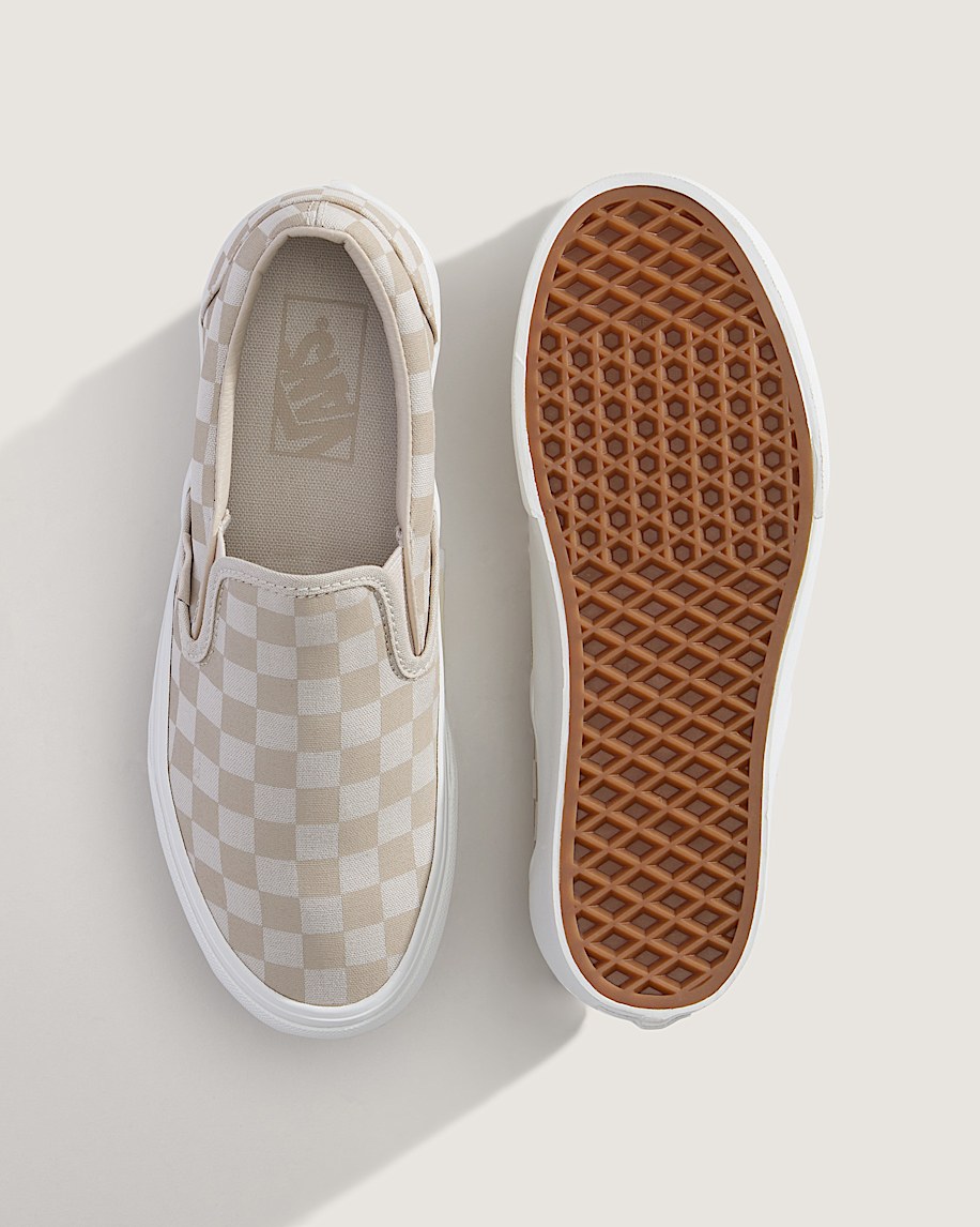 classic slip-on platform checkerboard shoe
