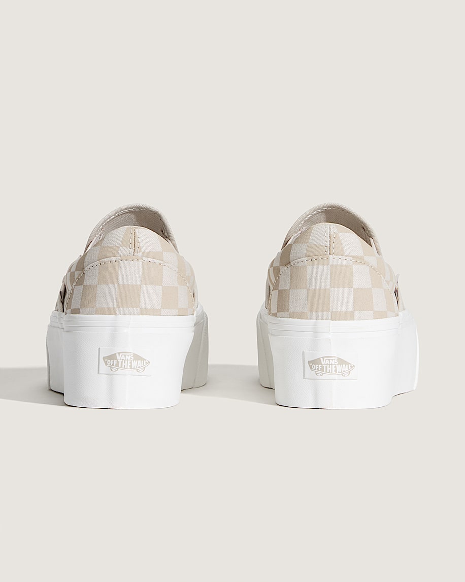 classic slip-on platform checkerboard shoe
