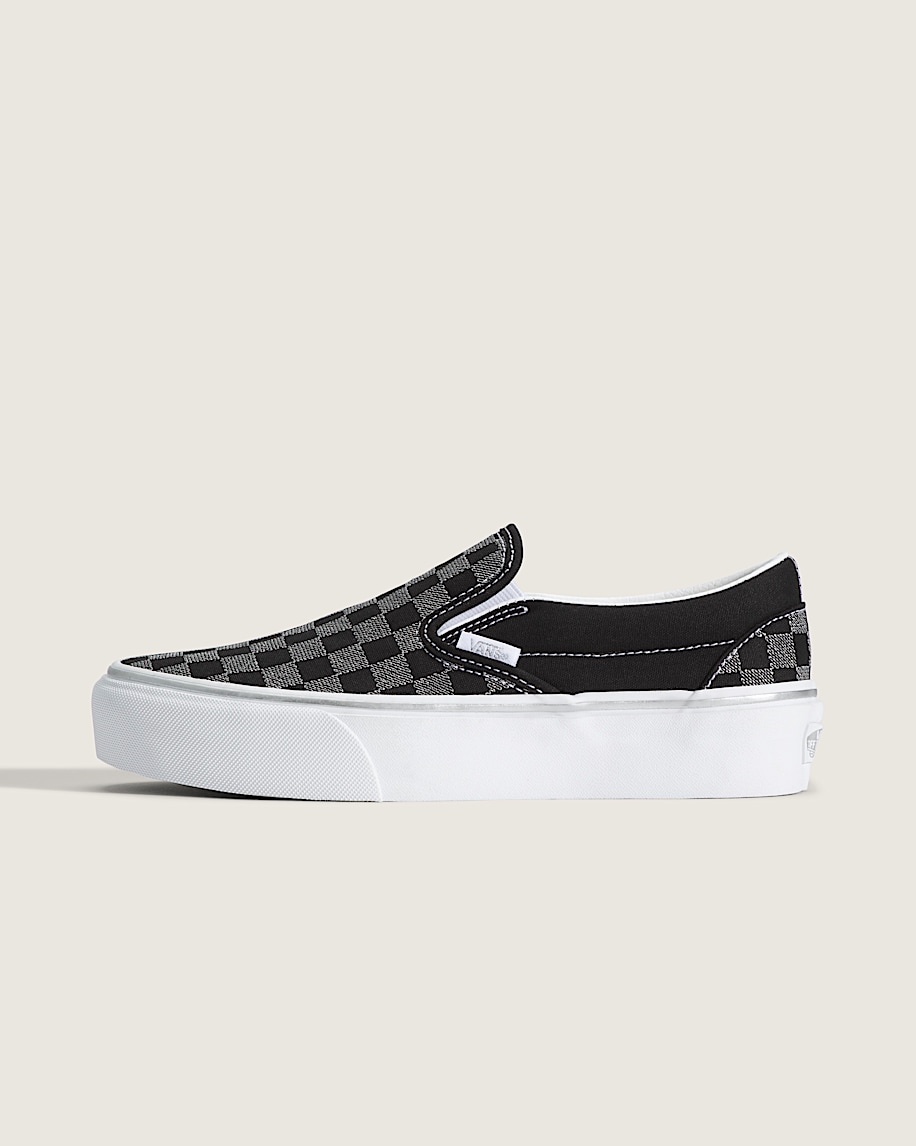 classic slip-on platform checkerboard shoe