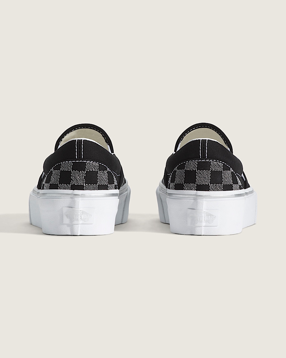 classic slip-on platform checkerboard shoe