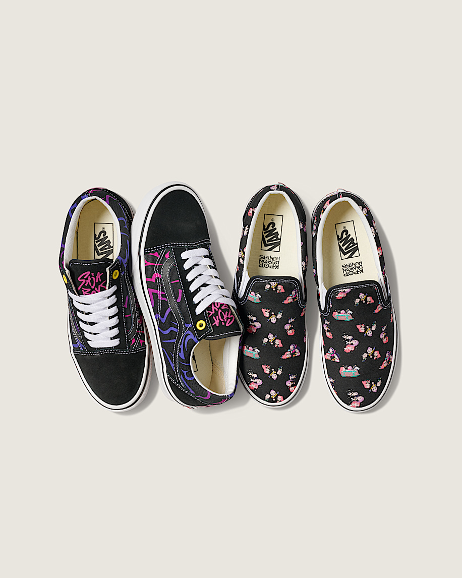 kpop demon hunters x vans classic slip-on shoe
