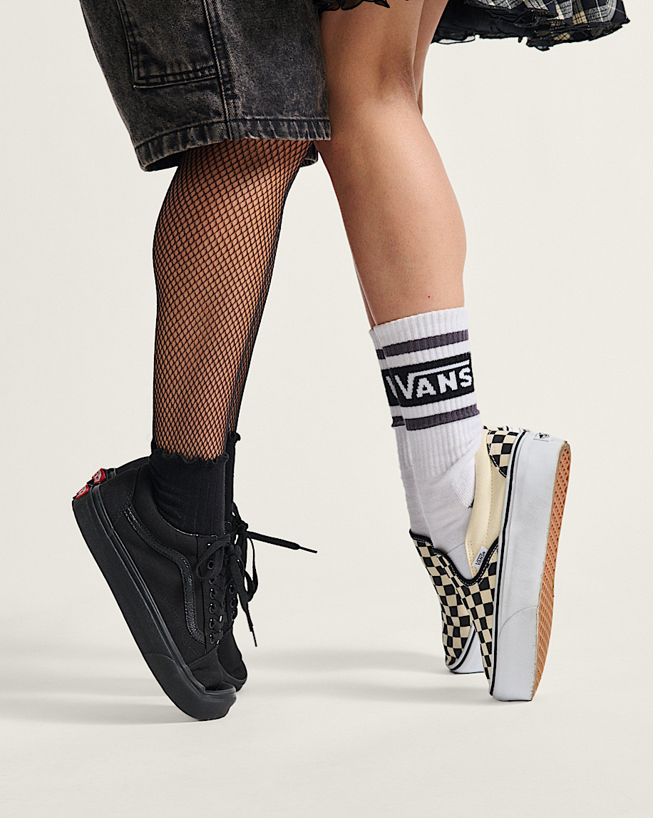 classic slip-on checkerboard platform shoe
