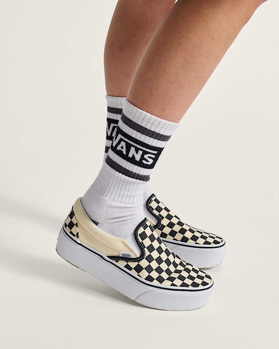 classic slip-on checkerboard platform shoe