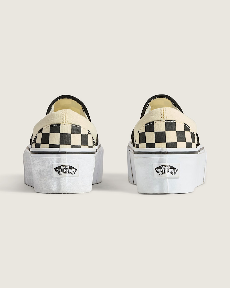 classic slip-on checkerboard platform shoe