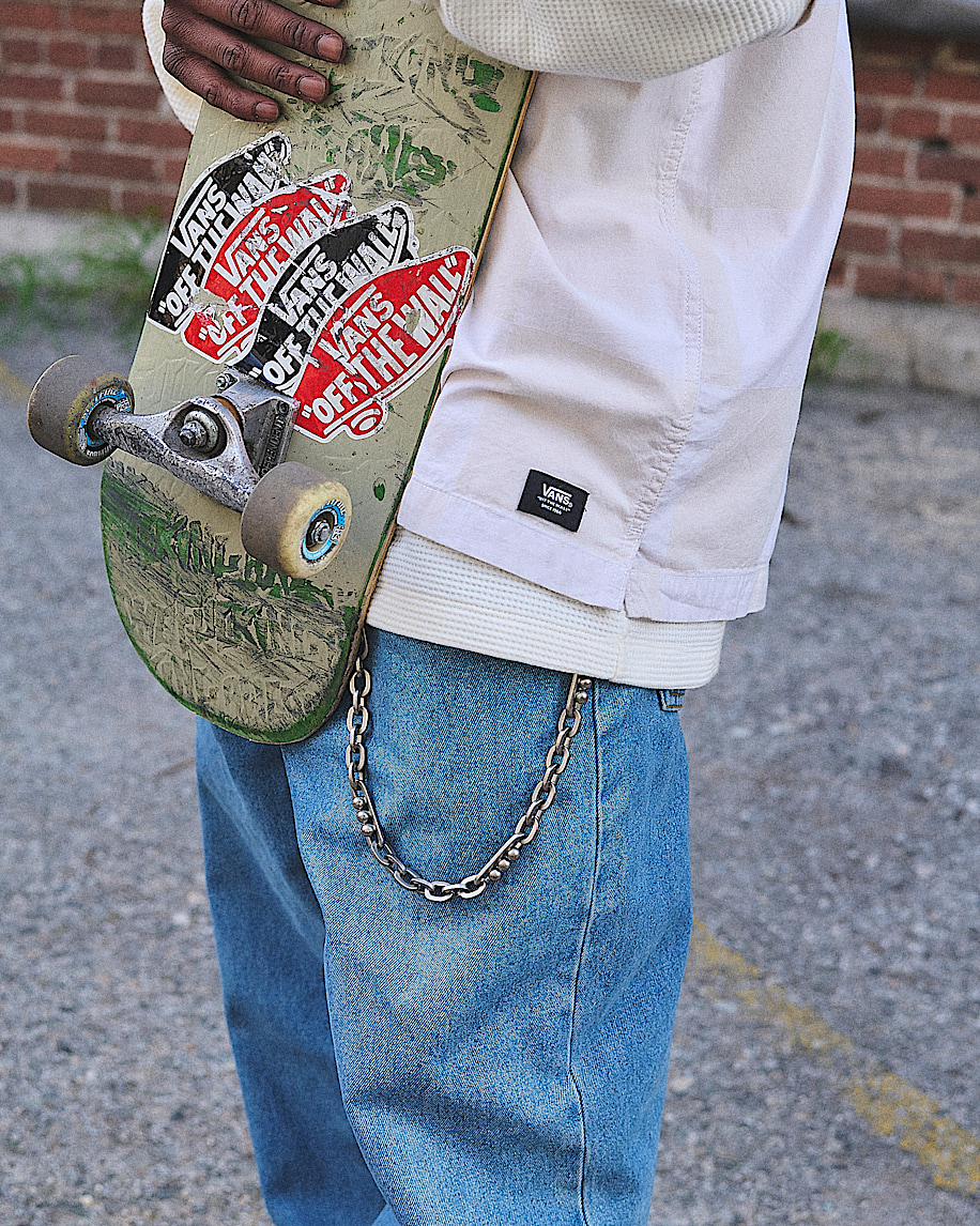 check-5 baggy denim pants