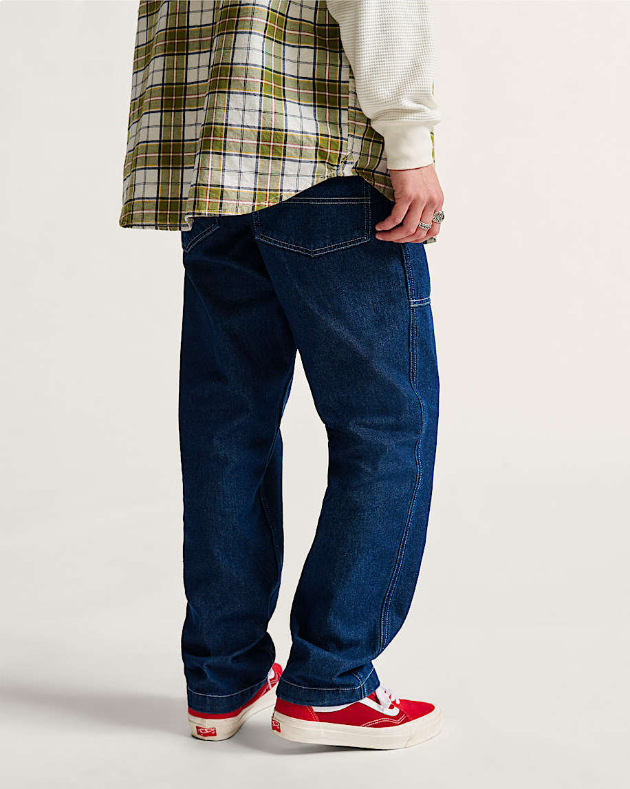 fatigue loose tapered denim pants