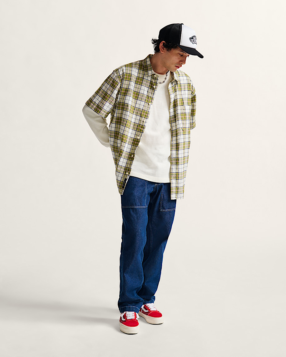 fatigue loose tapered denim pants
