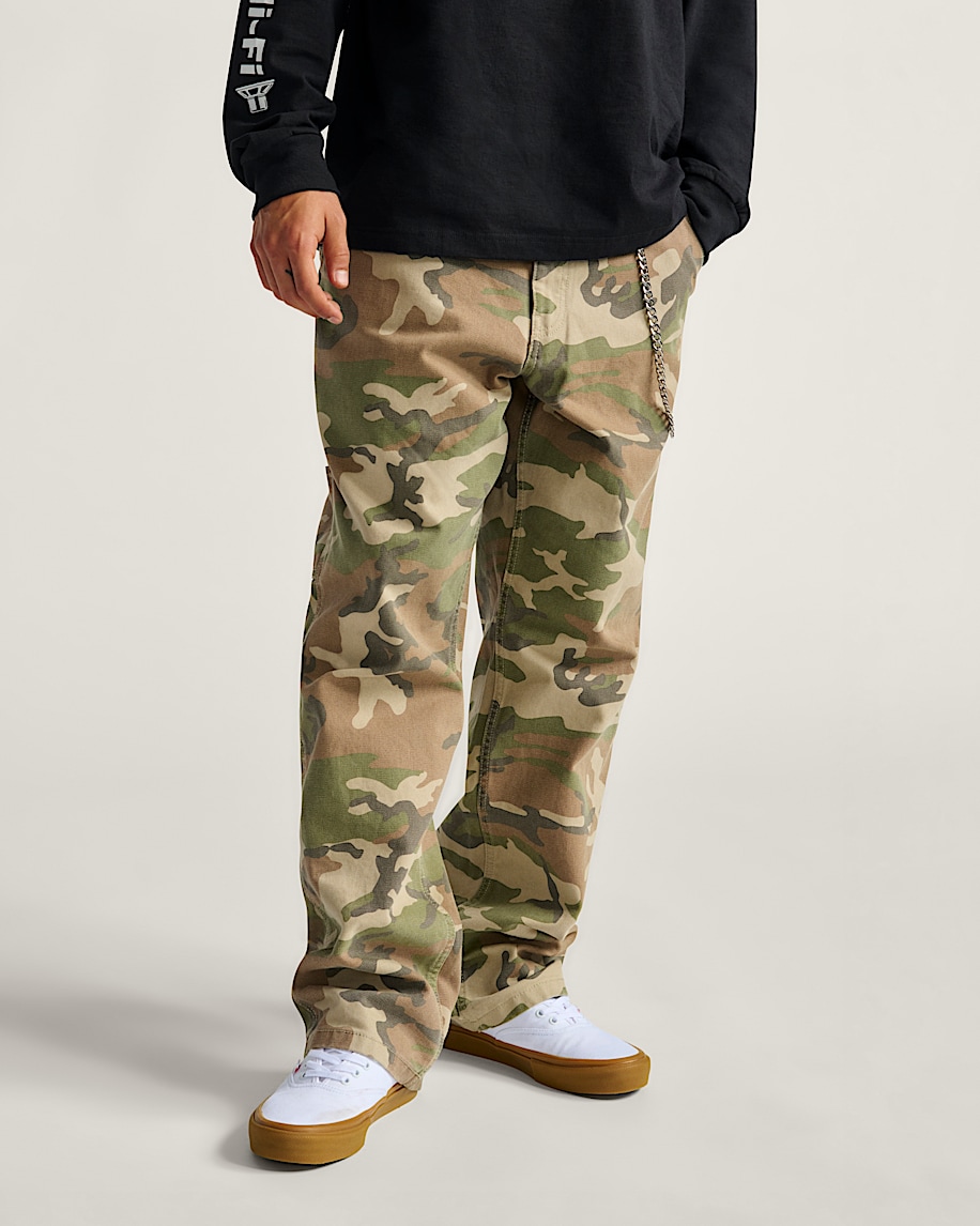 drill chore carpenter loose denim pants
