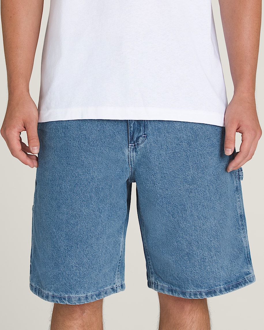 drill chore loose denim 22 shorts