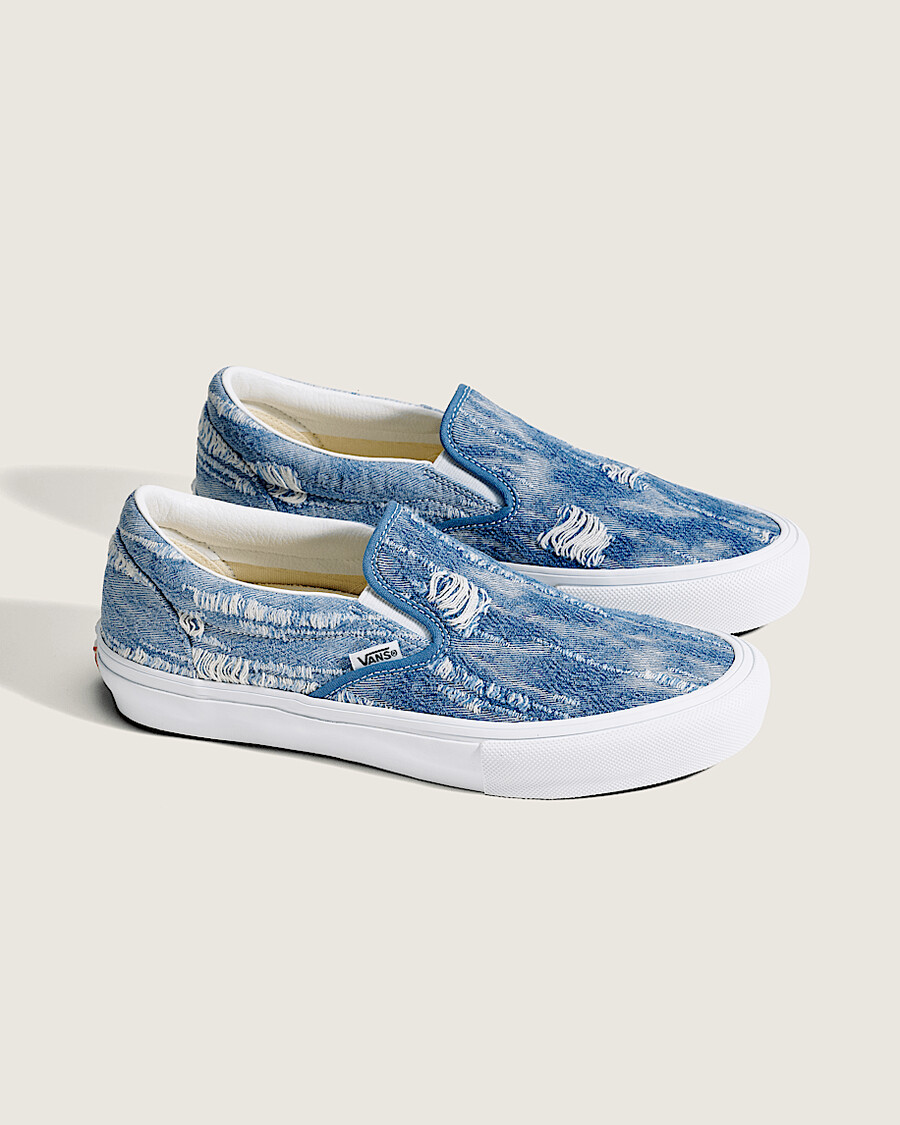 van doren approved skate slip-on denim shoe