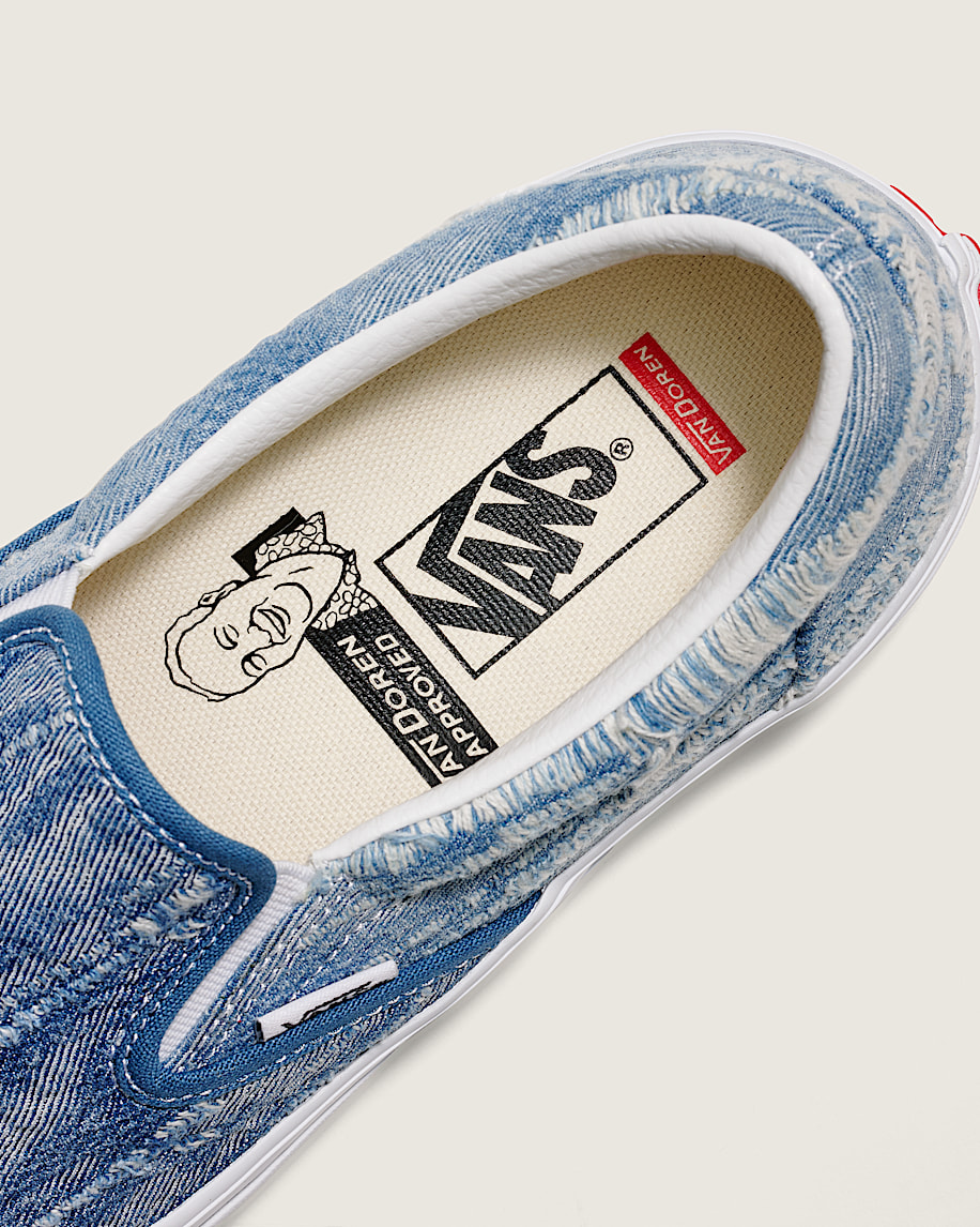 van doren approved skate slip-on denim shoe