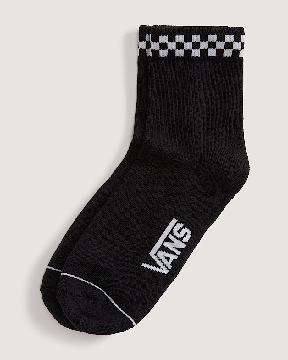 peek-a-check half crew socks