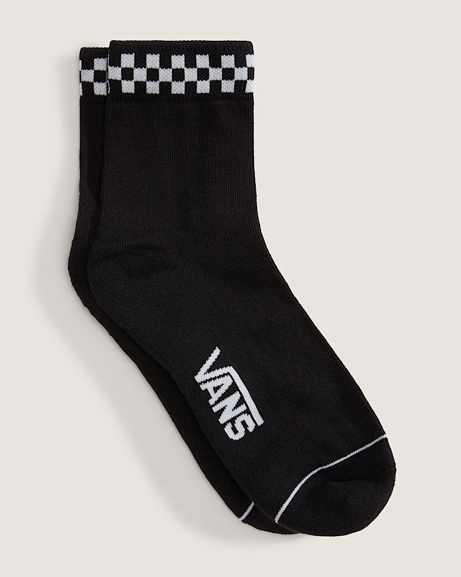 peek-a-check half crew socks