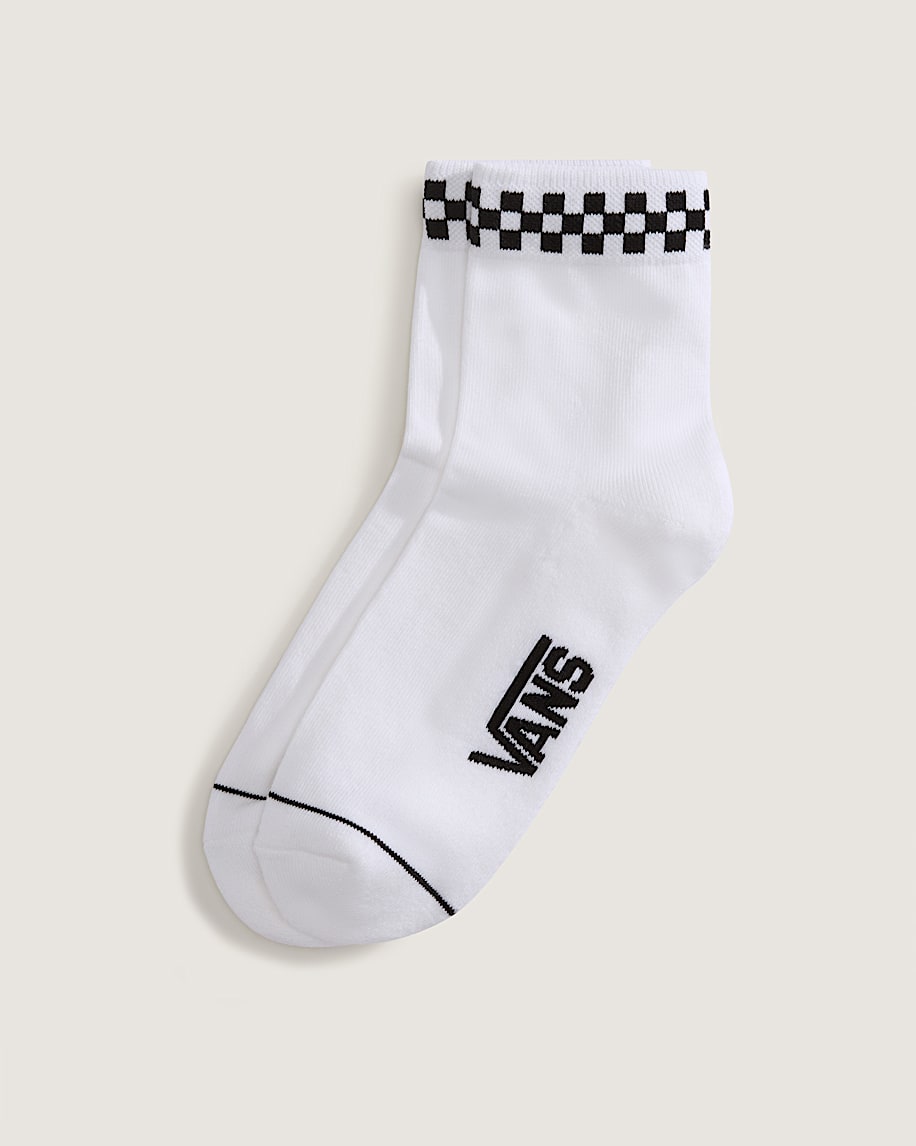 peek-a-check half crew socks