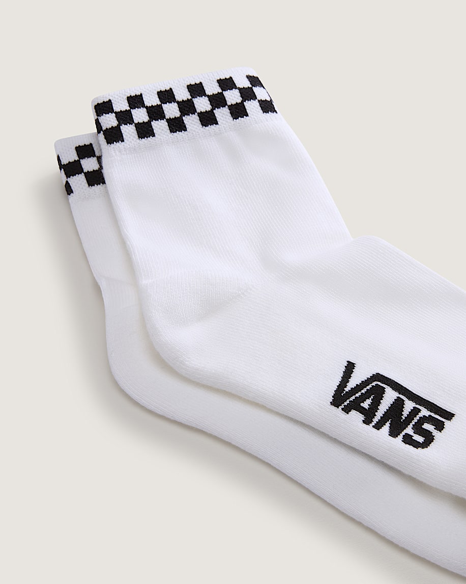 peek-a-check half crew socks