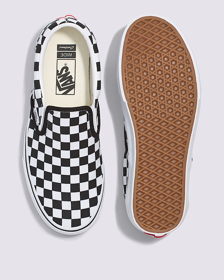 customs classic slip-on checkerboard wide shoe