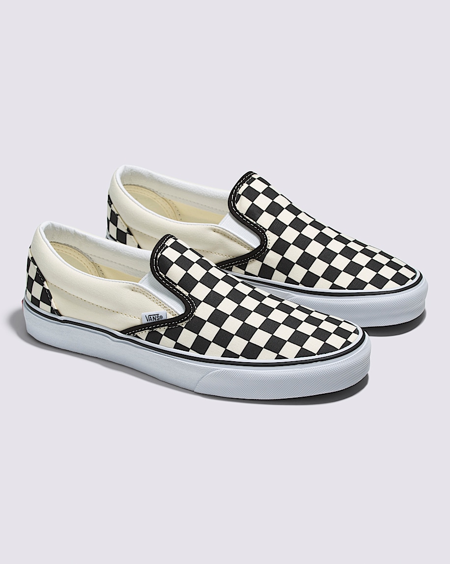 classic slip-on checkerboard wide shoe