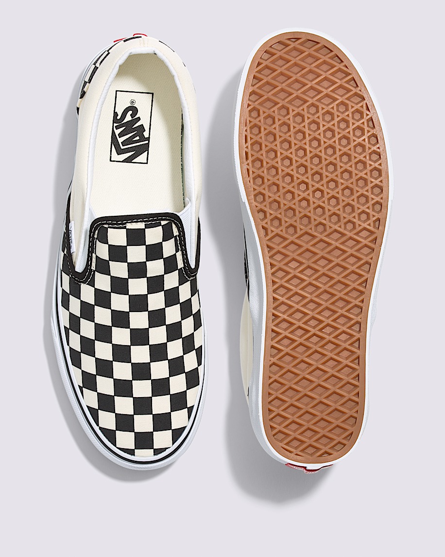 classic slip-on checkerboard wide shoe