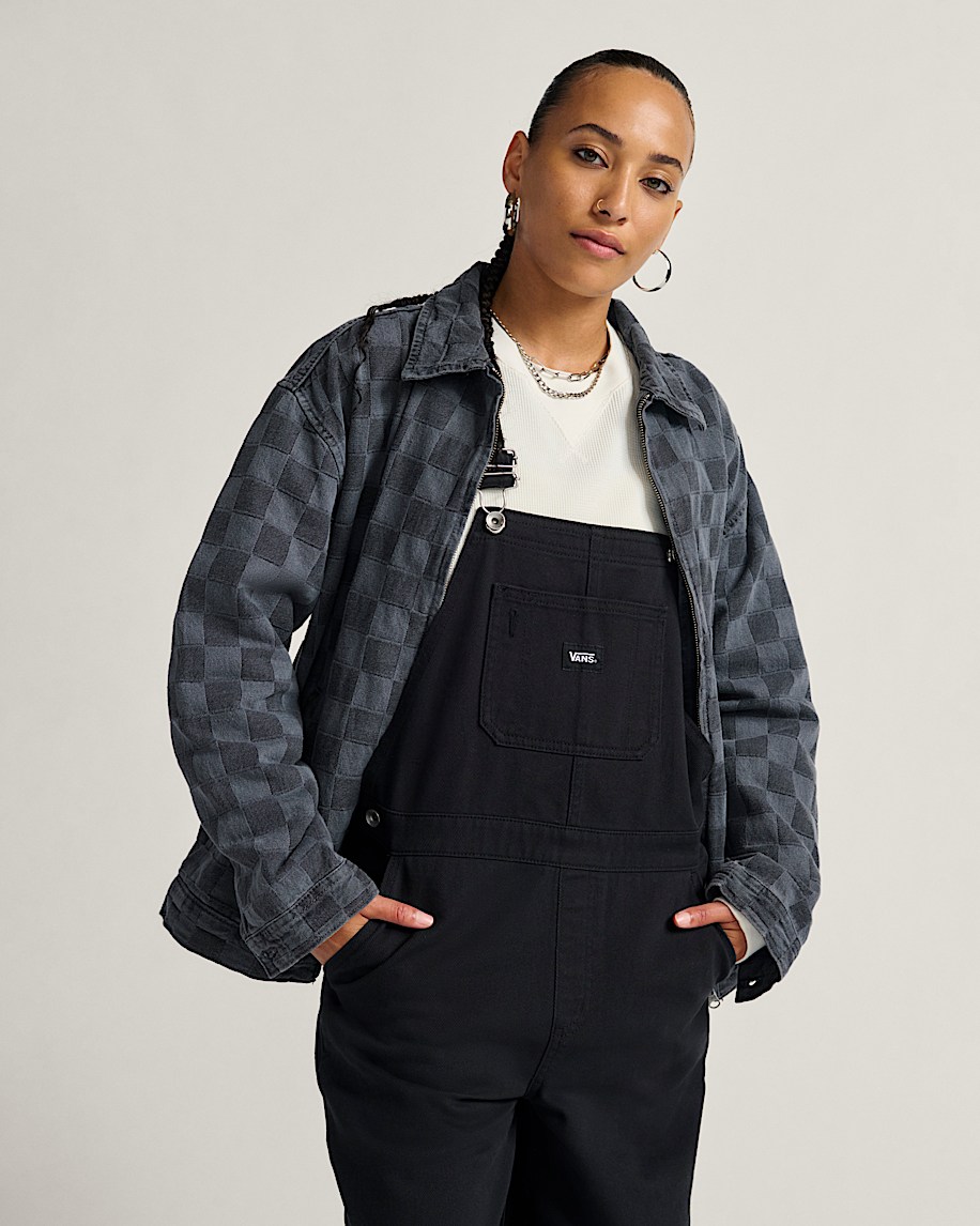 pitstop checkered station denim jacket
