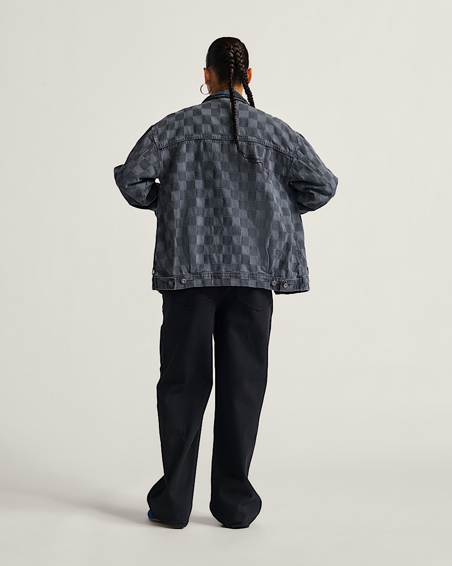 pitstop checkered station denim jacket