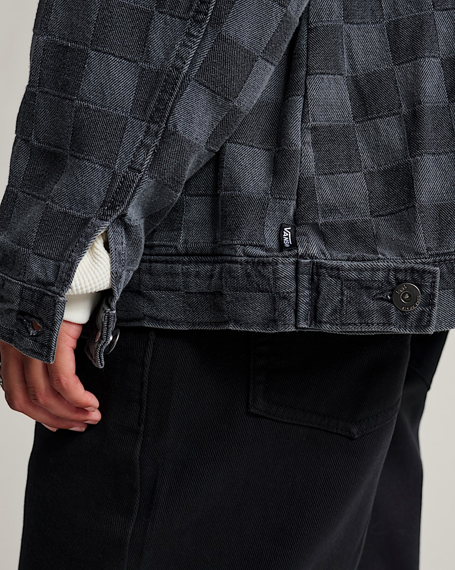 pitstop checkered station denim jacket