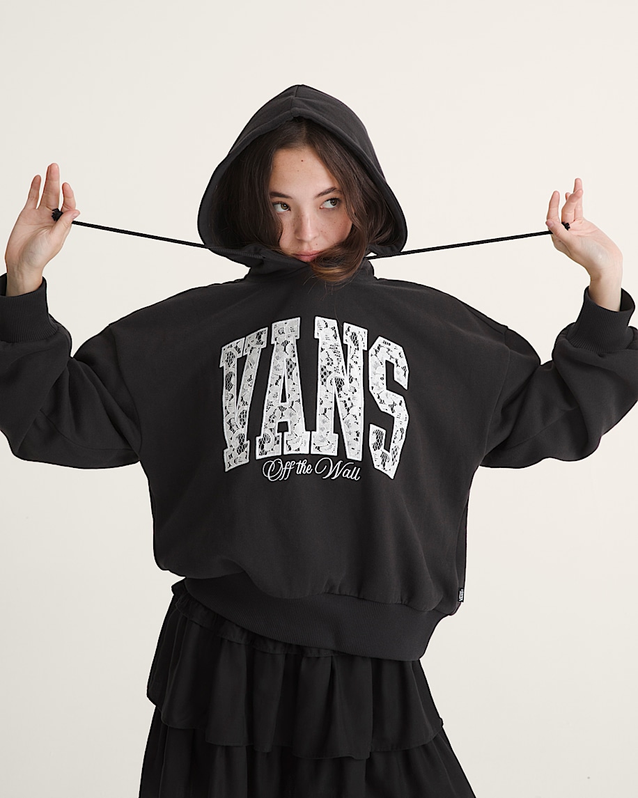 laced up retro pullover hoodie