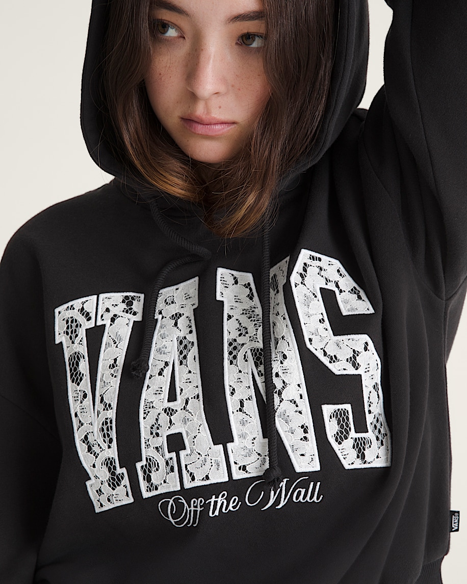 laced up retro pullover hoodie
