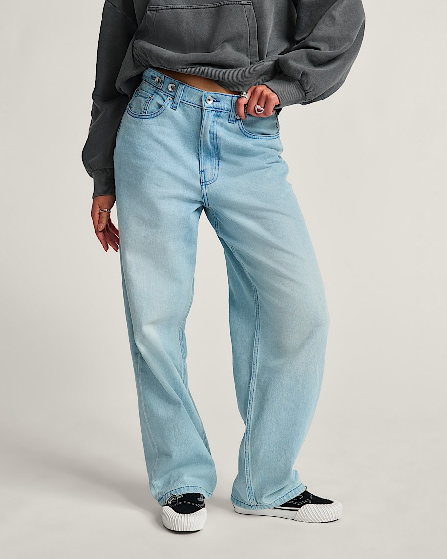 check-5 baggy denim pants