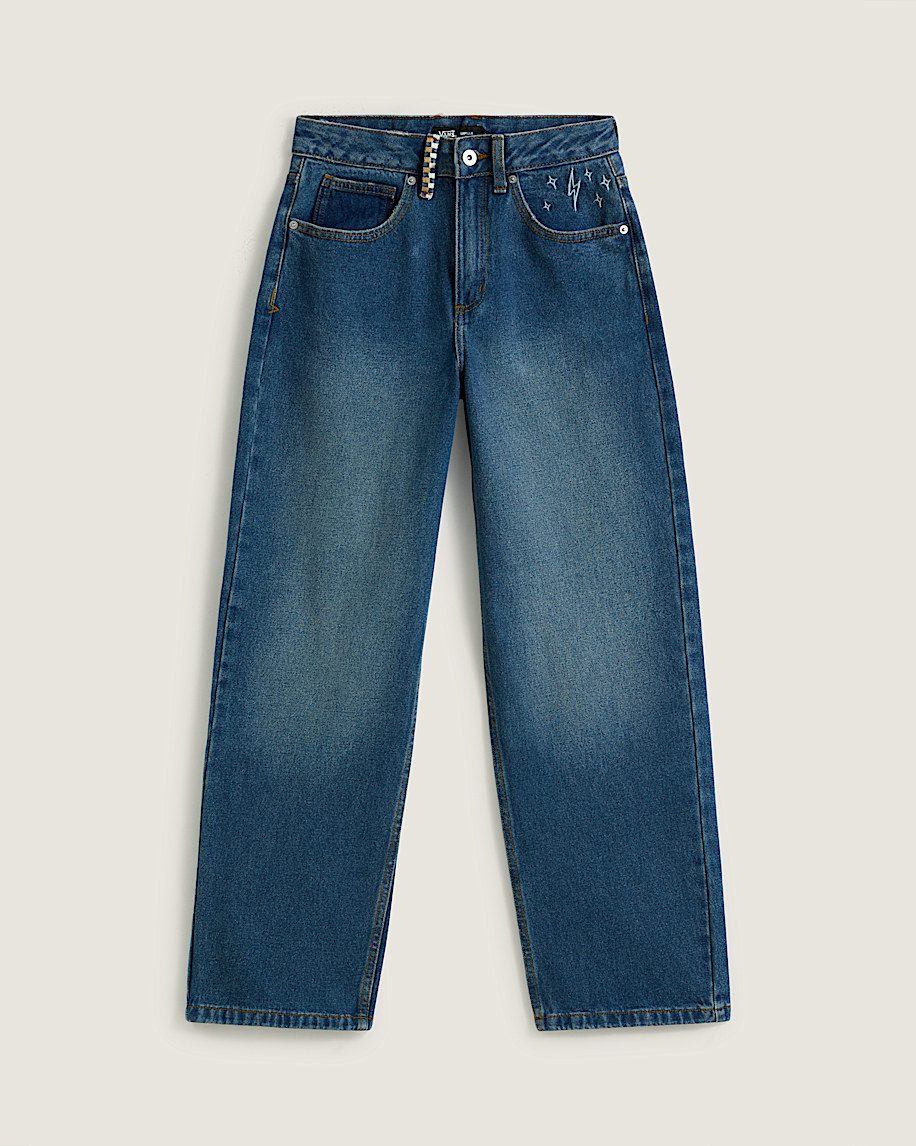 sirelle embroidered denim pants
