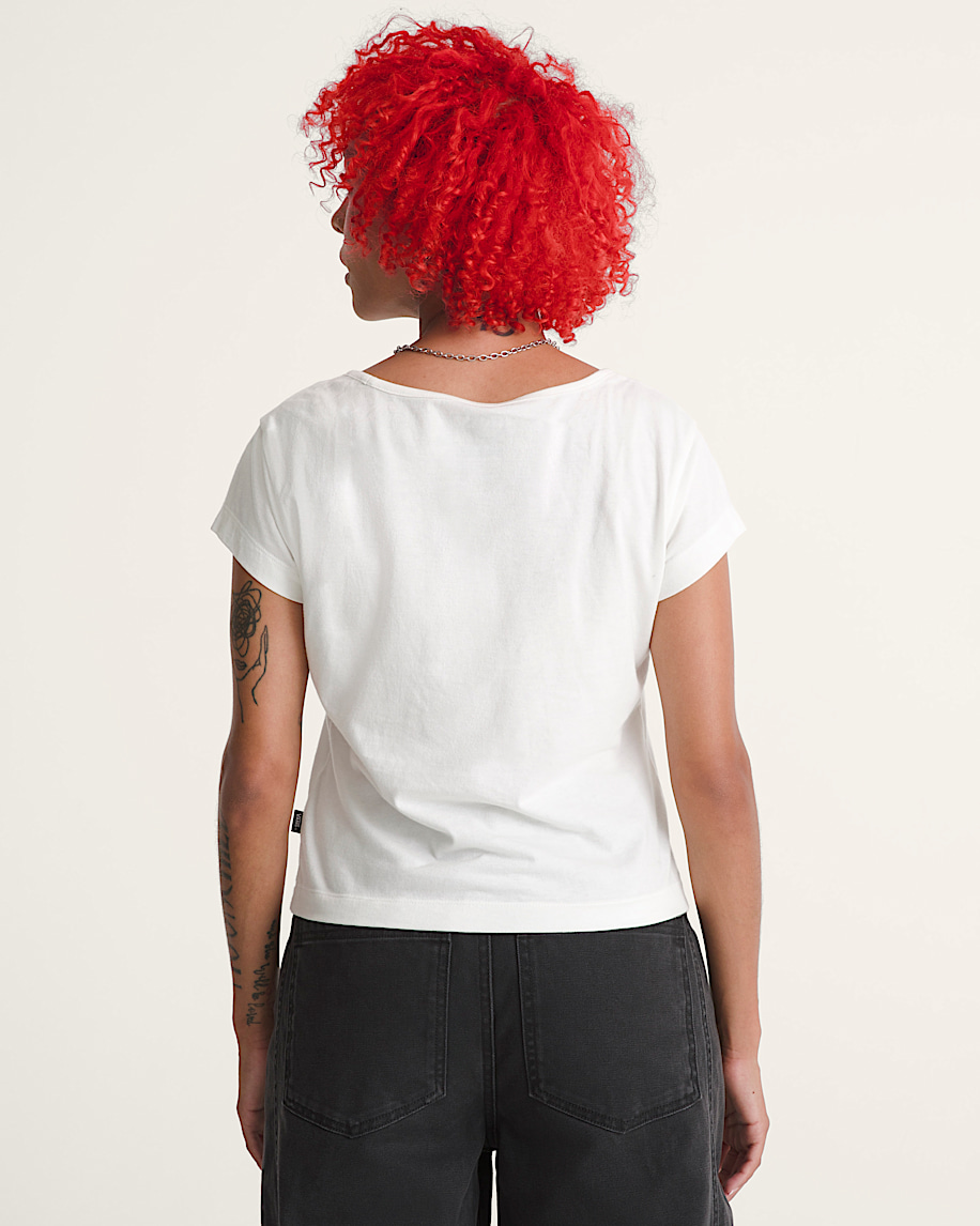 checkerboard bow scoop t-shirt