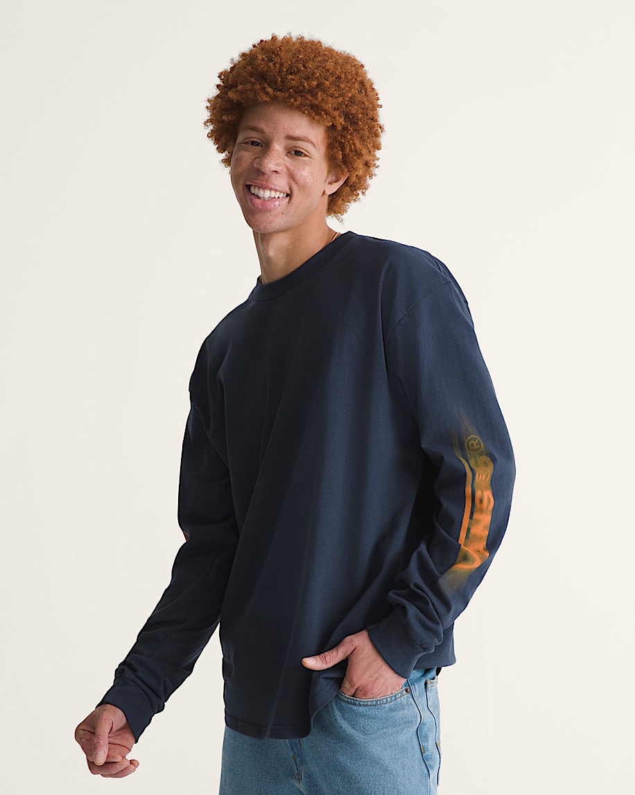 blur drop long sleeve t-shirt
